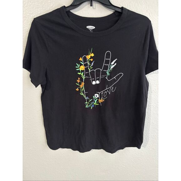 Old Navy Tops - ❤️Old Navy I Love You Sign Language Graphic Tee